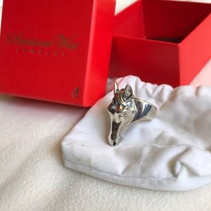 Sterling silver horse ring